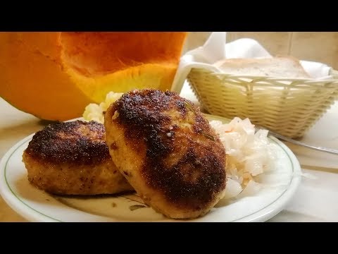 Видео рецепт Мясные котлеты с тыквой