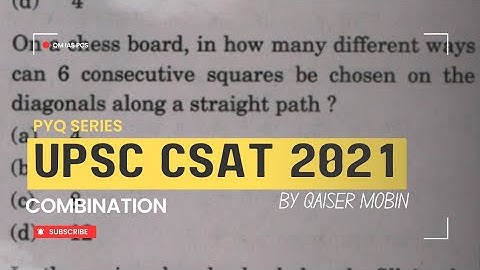 On a chess board, in how many different ways | Combination | UPSC CSAT PYQ SERIES 2021 • Full Course