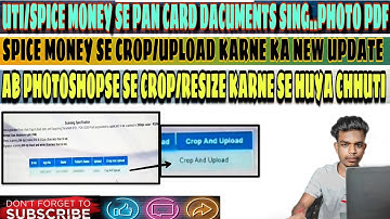 uti pan document crop and upload /spice money pan crop upload new features /csc pan #geniustechas