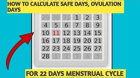 How to calculate safe days,  unsafe days and ovulation Day of a 22 DAYS menstrual cycle