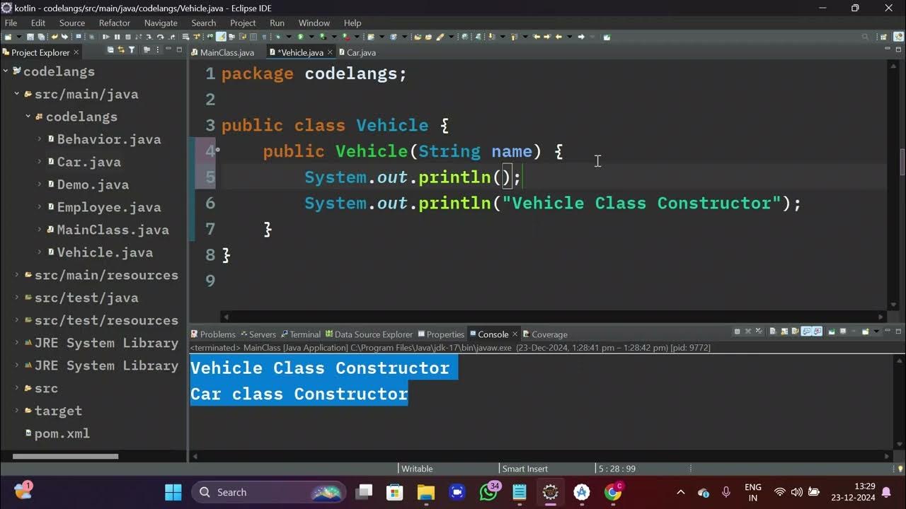 #Java | Inheritance : Calling Parent Class Constructor from child class ...