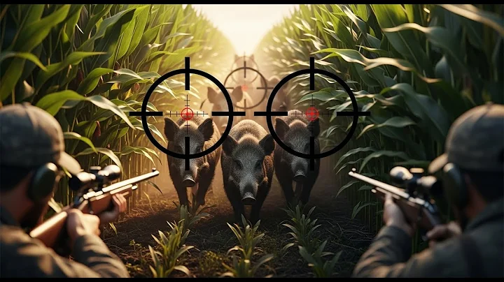Wild Boar Ambush in the Cornfield | Hunters Take Down Feral Hogs with High-Powered Rifles