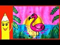 Розовый фламинго. Видеоурок Как нарисовать поэтапно фламинго. Урок рисования для детей от 5 лет.