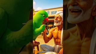 তোতা পাখি বৃদ্ধ লোকটাকে কেন খাবার খাওয়াই #shorts #parrot