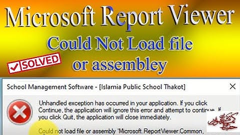 could not load file or assembly | Microsoft Report Viewer SQL Server | Visual Studio Application