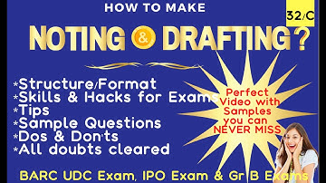 NOTING & DRAFTING IN GOVERNMENT OFFICES |useful for BARC,  IPO EXAM