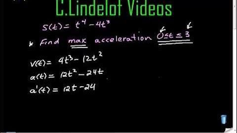 AP Calculus AB Particle Motion Max Acceleration