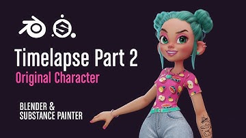 3d Character in Blender & Substance Painter Timelapse Part 2 - Longboard Girl