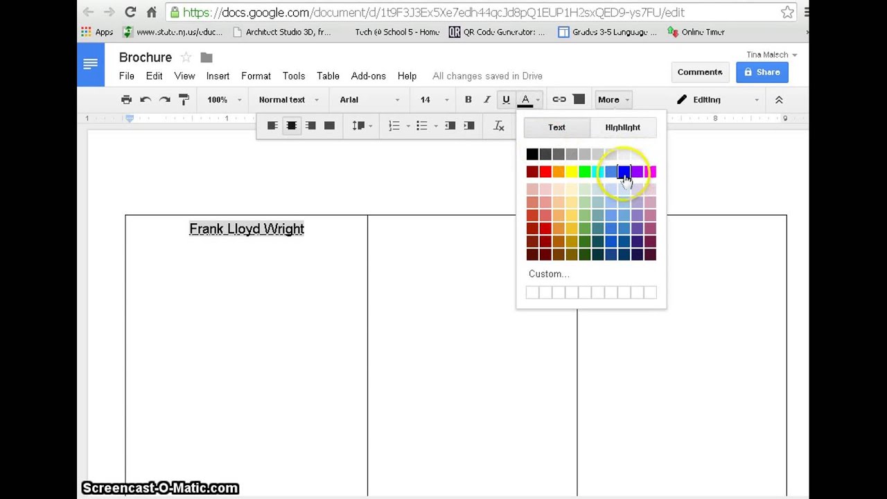 Create a Brochure with Google docs-with example