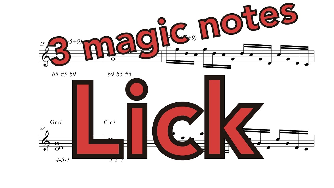 Magic notes. Джаз паттерн. The lick Notes.