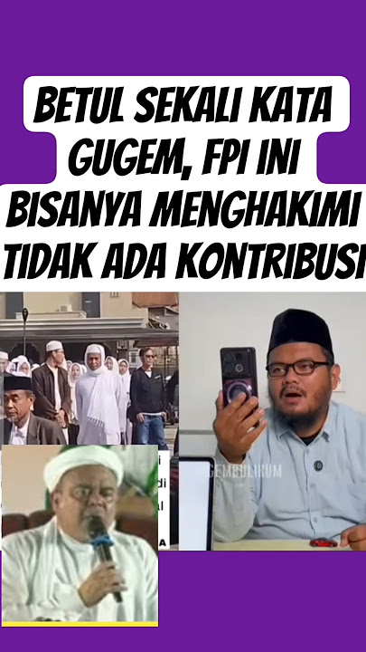 Betul sekali kata guru gembul, FPI anak buahnya rizieq shihab ini bisany menghakimi tanpa  solusi