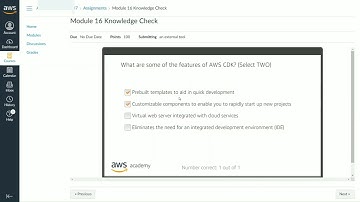 AWS Module 16 Knowledge Check | AWS Academy Introduction to Cloud: Semester 1 [13537] | 4K
