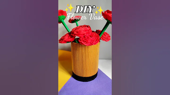 DIY 😱 Flower Vase From Cardboard ⚱️#shorts #viralshorts #diy