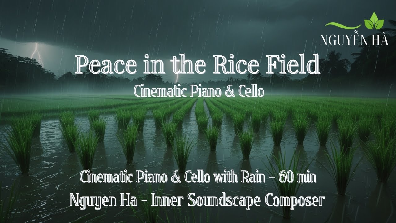 Peace in the Rice Field – Cinematic Piano & Cello with Rain | 60 min ...