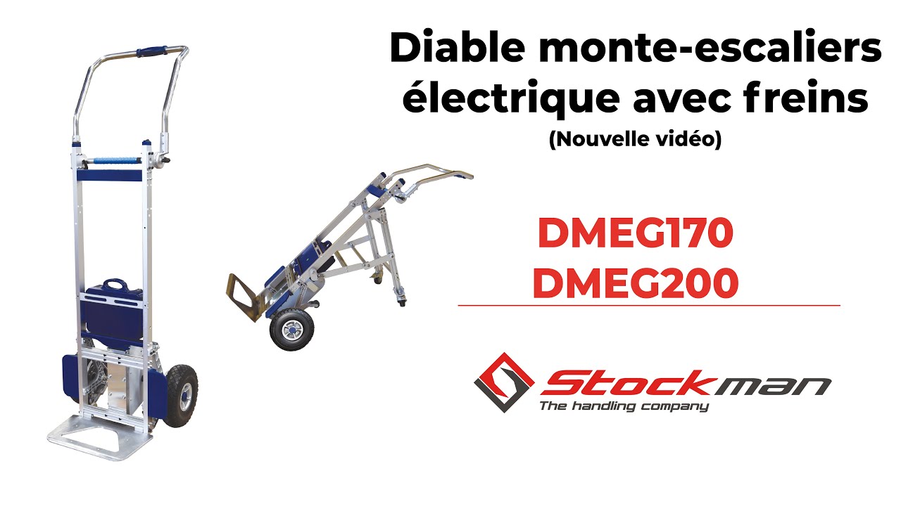 DIABLE MONTE ESCALIER ÉLECTRIQUE avec FREINS - DMEG170 / DMEG200 - STOCKMAN  