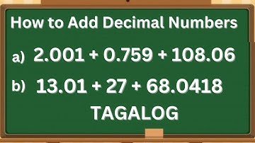 How to Add Decimal Numbers-TAGALOG