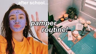 after school pamper routine! (skincare, haircare + more)