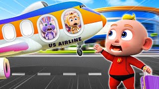 Baby Got Lost in the Airport ✈️ + School Bus Lost Wheel Song 🚃 and More Nursery Rhymes & Baby Songs