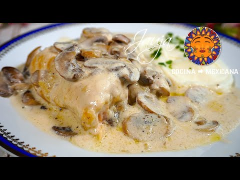 Video: Cocinar Pechugas De Pollo Rellenas En Salsa Cremosa De Champiñones