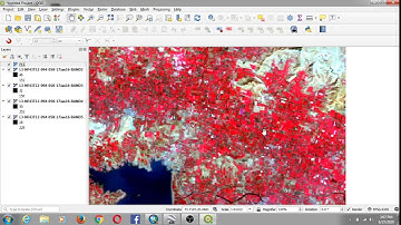Satellite Image FCC Visualization in QGIS, Satellite image bands stacking(merging) in QGIS