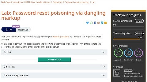 Web Security Academy | Host Header | 7 - Password Reset Poisoning Via Dangling Markup