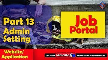 Online Job Portal Part 13 Admin Setting
