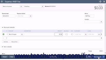 QuickBooks Online Plus 2015 Tutorial Handling Bounced Checks Intuit Training