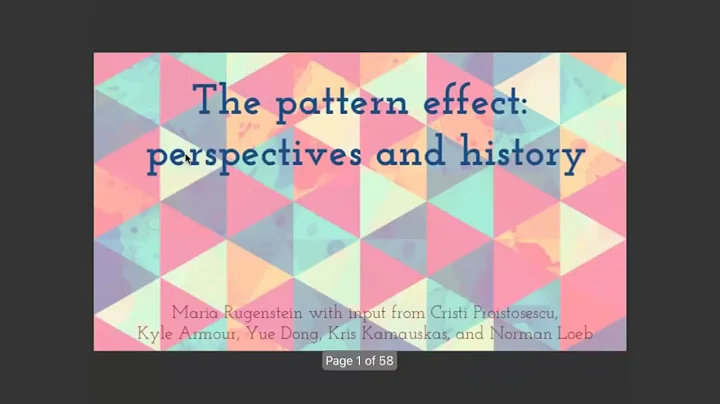 US CLIVAR Pattern Effect Workshop: Session 1 on Perspective, Frameworks, and Mechanisms