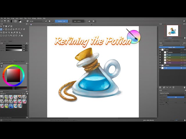 Refining the game asset in Krita