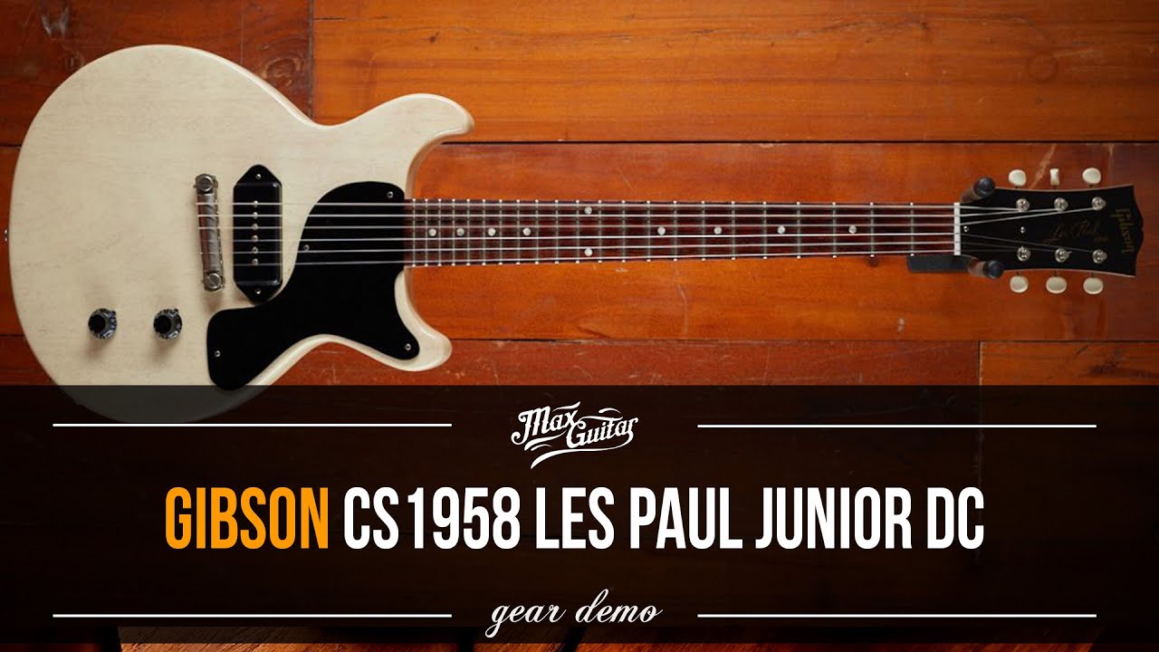 This guitar is a firebreathing DRAGON. The Gibson CS 1958 Les Paul Junior DC in TV White