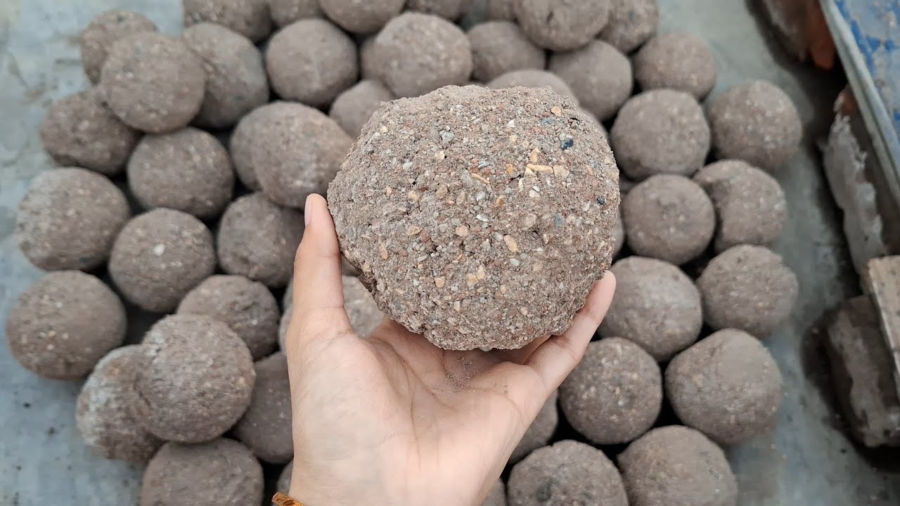 New video Concrete dirt sand balls dry floor crumbling satisfying