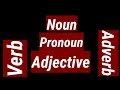 Noun pronoun adjective verb adverb grammar learn english with j world education