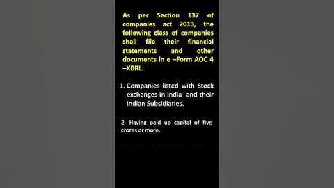 XBRL FILING || WHICH COMPANIES ARE REQUIRED TO FILE XBRL FILING || #companiesact2013 #companylaw