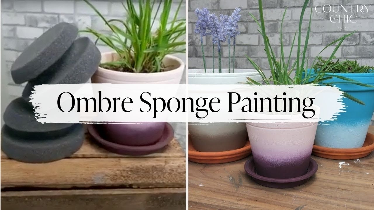 Diy Ombre Painting Technique With Sponges | Diy Ombre Flower Pot Painting  Craft Idea - Youtube