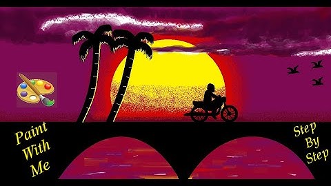 How to Draw Landscapes on Microsoft Paint | Sunset | Step by Step tutorial