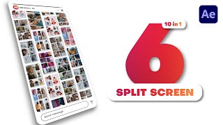 Vertical Multiscreen - 6 Split Screen | After Effects Template | Tutorial