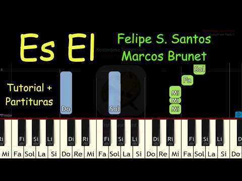 ES EL Felipe Santos ft Marcos Brunet Piano Tutorial Facil Partitura Acordes Pista