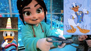 Vanellope Meet and Greet at EPCOT - She Draws on Donald Duck in Autograph Book (w/Donald Appearance)