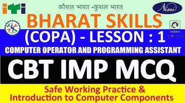 Safe Working Practice & Introduction to Computer Components MCQ, ITI COPA MCQ, copacbt papersolution