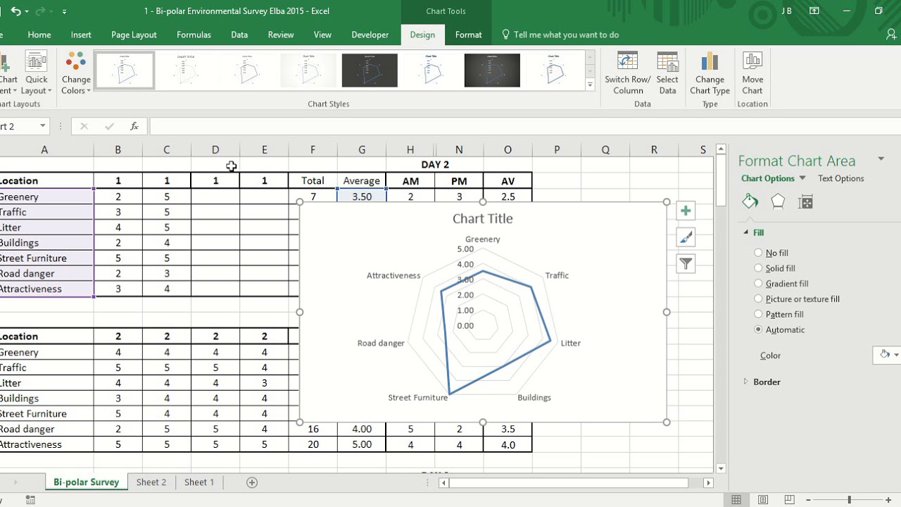 Excel Radar Chart Fill