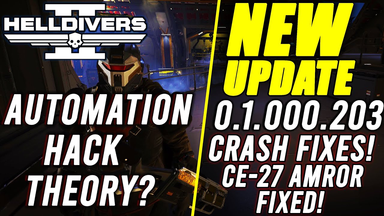 Helldivers 2 Patch 0.1.00.203 | Patch notes crash fix is out - YouTube
