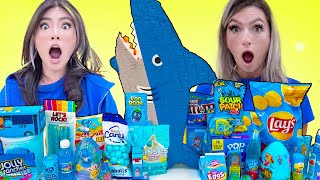 EATING ONLY 1 COLOR OF FOOD AT WALMART FOR 24 HOURS | LAST TO STOP EATING BLUE CANDY WINS BY SWEEDEE