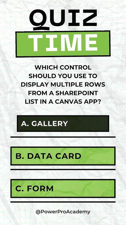 PL 900 Quiz of the Day: Controls of Canvas App Microsoft Power PL 900 Quiz of the Day: Controls of Canvas App Microsoft Power