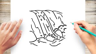 How To Draw Waterfall Step by Step