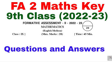FA2 Exam 9th class Maths( 2022-23) paper and answers