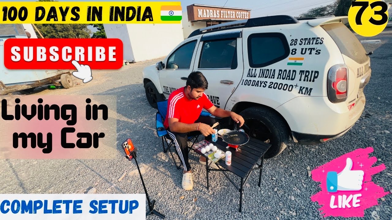 EP-73 My Car Kitchen Setup || All India Road 🛣️ Trip cooking In my Car Full Time