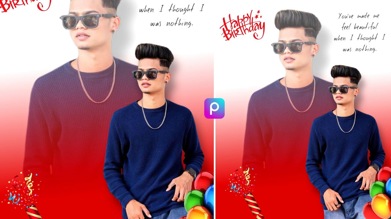 Happy Birthday Dual Photo Editing || PicsArt Birthday Special Photo ...