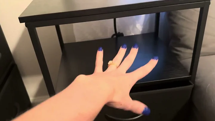 Huuger Night Stand with Charger Station and LED Lights, 2 Drawer Nightstand, Bed Side Table