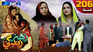 Zahar Zindagi - Ep 206 | Sindh TV Soap Serial | SindhTVHD Drama