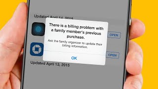 There is a Billing Problem With a Family Member's Previous Purchase | Fix | iPhone | 2024